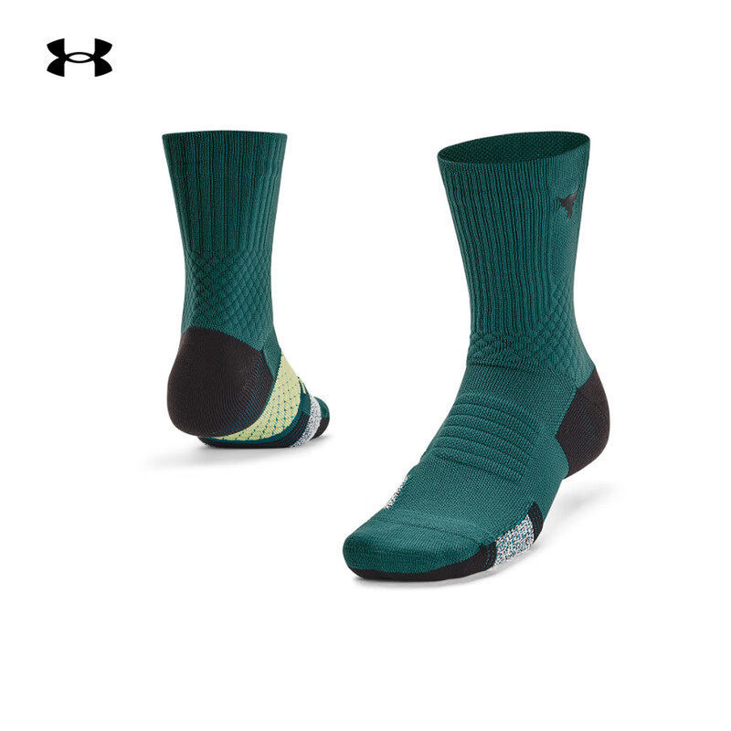 Under Armour Ua Spring/Summer Rock Johnson Bull Head Men's and Women's Couple Training Mid-Calf Sports Socks - 1 Pair Pack 1376230