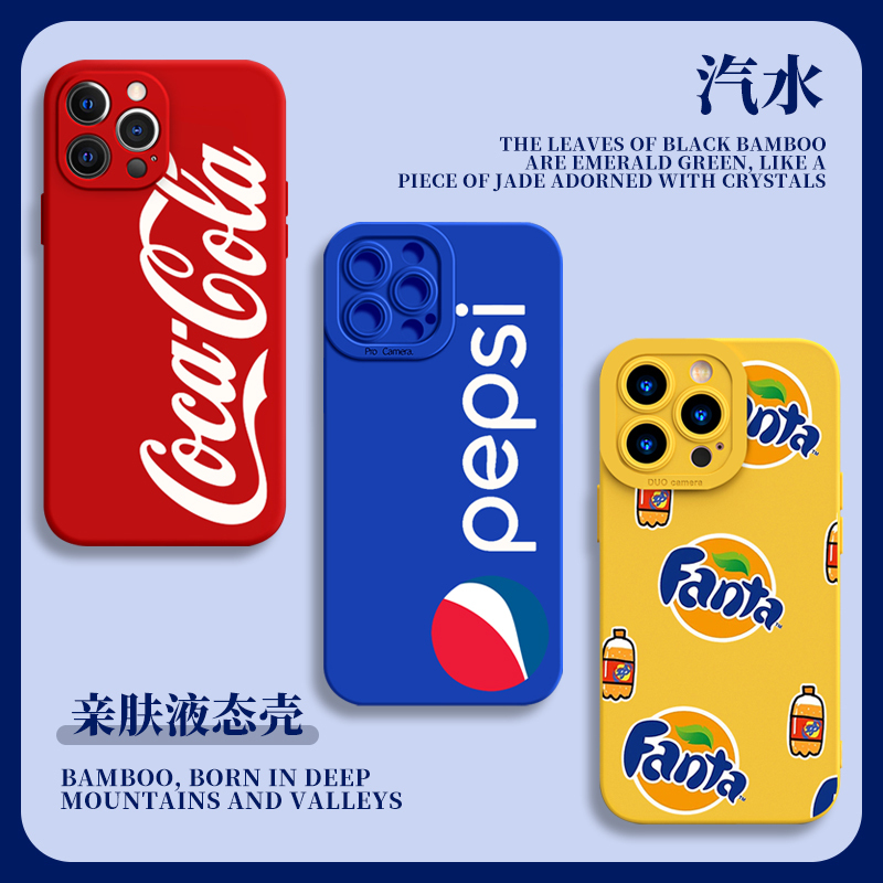 Coca-Cola Phone Case 16 Suitable for Apple 15 iPhone 14 Pepsi Soda 13 Pro Max Drink 12 Fanta 11 Men and Women 8 Plus Simple Niche Xr Fashion XS Soft Case I7 Anti-Drop 17
