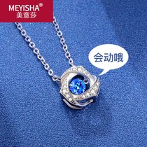 Sterling silver necklace 2021 new female choker inlaid zirconium light luxury niche birthday gift