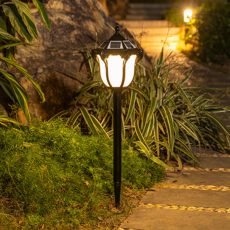 Solar power wiring-free ground plug lawn lamp outdoor waterproof European-style villa courtyard garden plug mud floor lamp landscape lamp