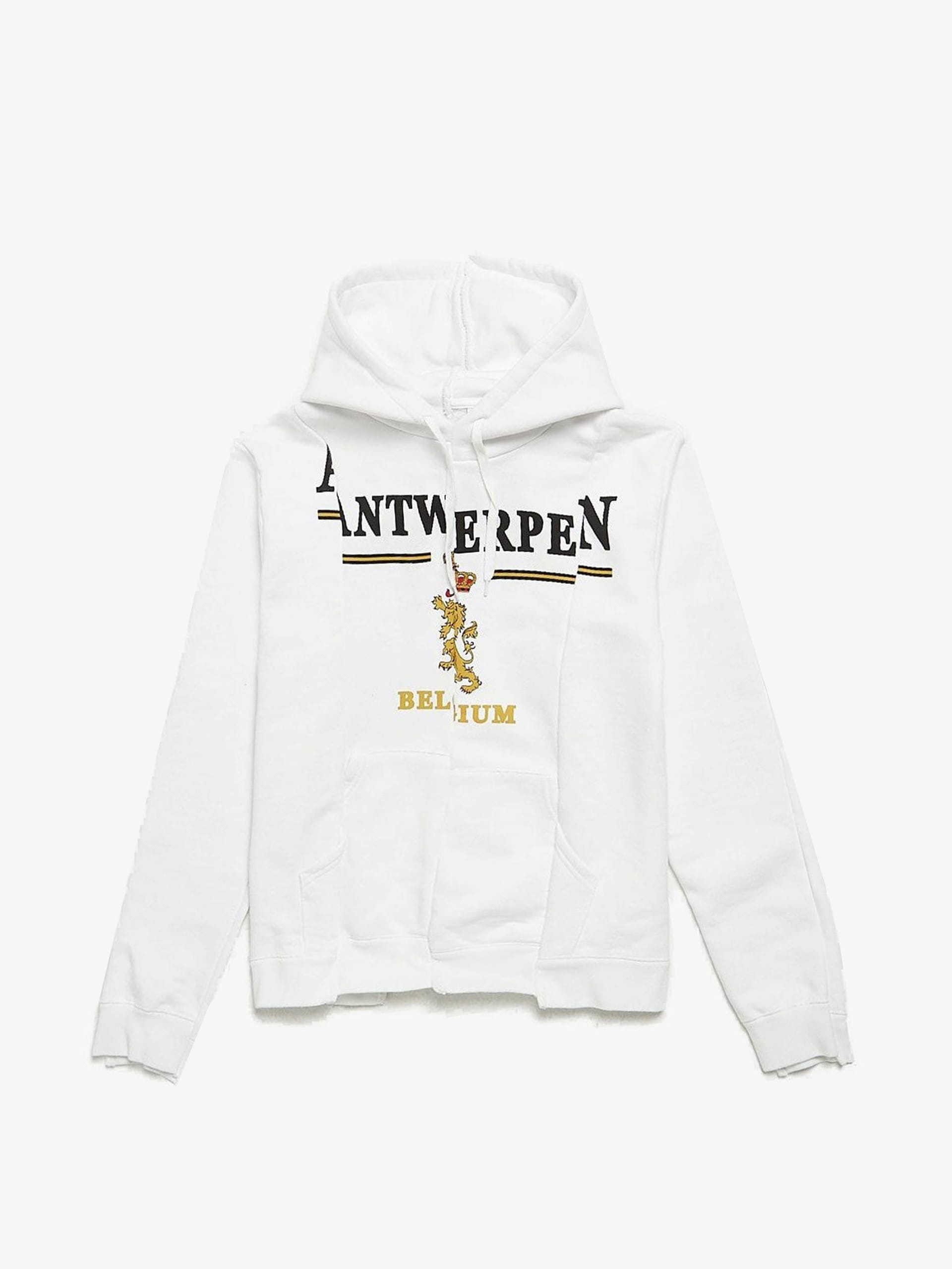 Vetements aw18 antwerpen reconstructed hoodie white model: the