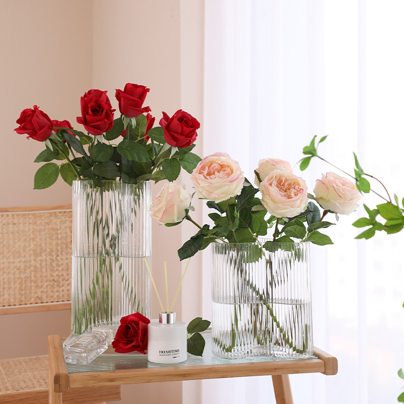 Emulation Rose Upscale Hand Feel Silk Flower Fake Flower Living-room Furnishing Flower Table Pendulum Pieces Dried Flower Flower Arrangements Decorative bouquet