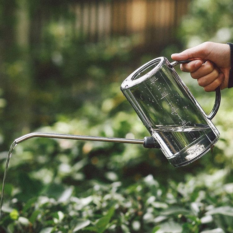 Watering kettle stainless steel long mouth plastic sprinkler household fertilizer pot pot watering gardening tool for hair