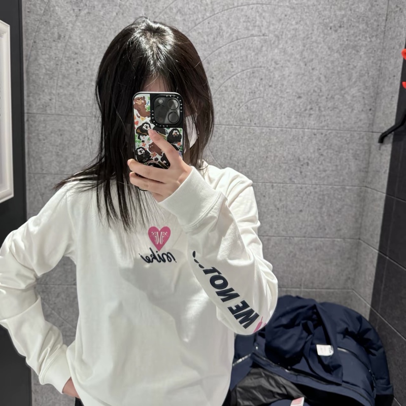 Nike Unisex Round Neck Simple Casual Printed Long Sleeve T-Shirt Valentine's Day Limited Edition Hv9808-100