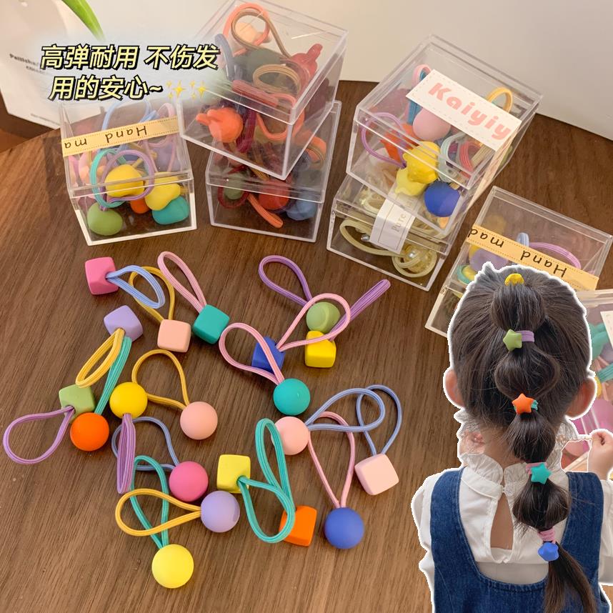 Children rubber band hair ring baby Zhair unhurt hair Hair Accessories Net Red Girl Hair Ring Little Girl Cute Hair Ring Rubber Ring Girl