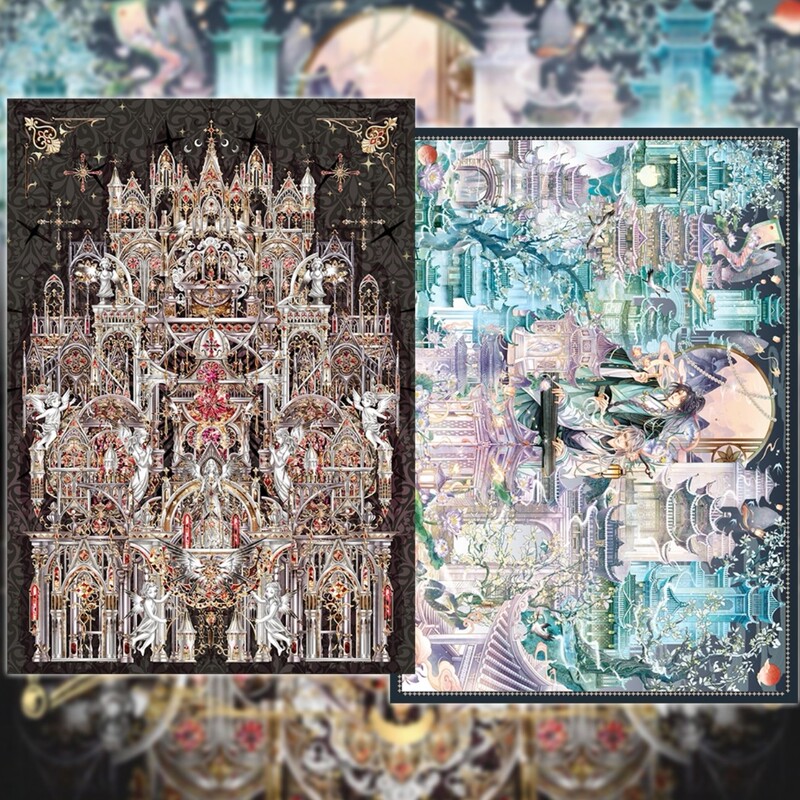Mu Yao/Li Fugui Landscape Stickers Shell Light Gem City Scenic Fairy Path Scene Painting Handbook DIY Toys Mu Yao/Li Fugui Landscape Stickers Shell Light Gem City Scenic Fairy Path Scene Painting Handbook DIY Toys