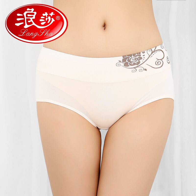4 Pieces of Langsha Women's Underwear, All-Cotton, Mid-High Waist, Pure Cotton, Tummy Control, Seamless, Sexy, Plus Size, 100% Butt-Lifting, Triangle Style