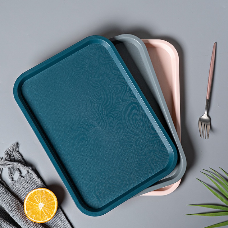 Fruit plate cake plate kindergarten tray rectangular plastic household commercial fast food restaurant plate canteen meal