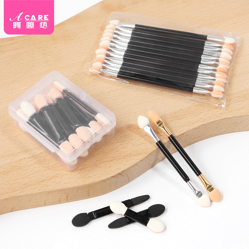 Double Head Sponge Eye Shadow Stick Sloth Beginner Non Disposable Eye Shadow Brush Mini Portable Eye Makeup Brush Tool