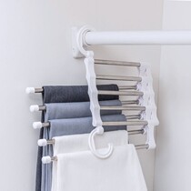 Mesh Red Stainless Steel Flex Folding Pants Rack Multilayer Multifunction Magic Pants Rack Pants Clip Home Hanger Pants Hanging Clip