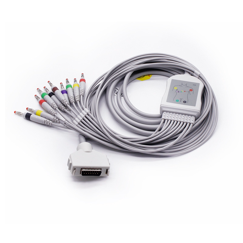 适用福田FukudaFCP-7101/FCP-2155/FX-7402心电图机十二道导联线