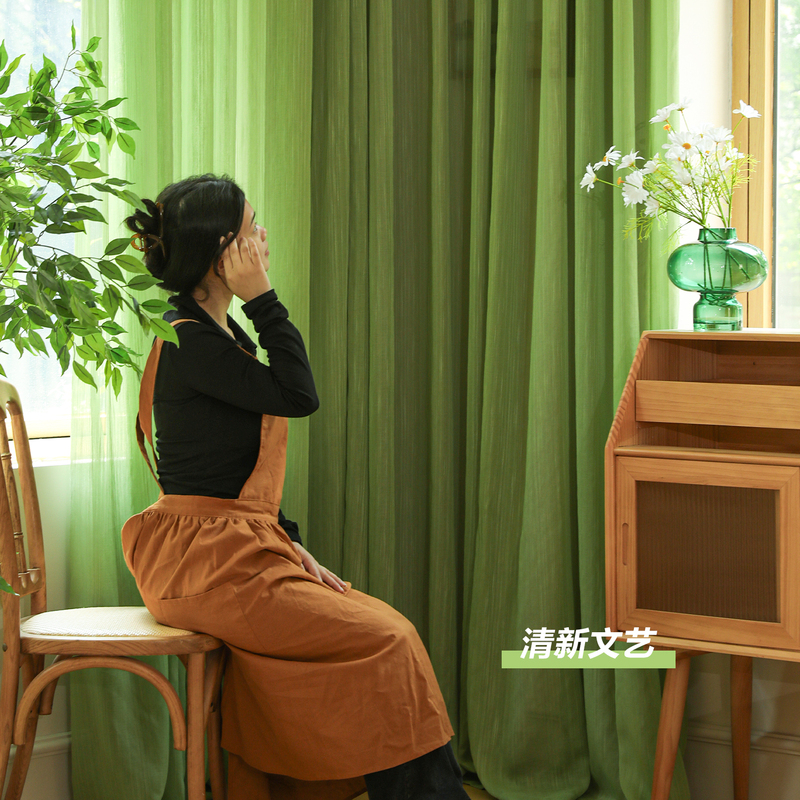 Mutangsha 2026 New American Country-Style Curtains, Sheer Curtains for Hotels, Living Rooms, Bedrooms, Windows, Sun Protection, Mid-Century Style Window Screens