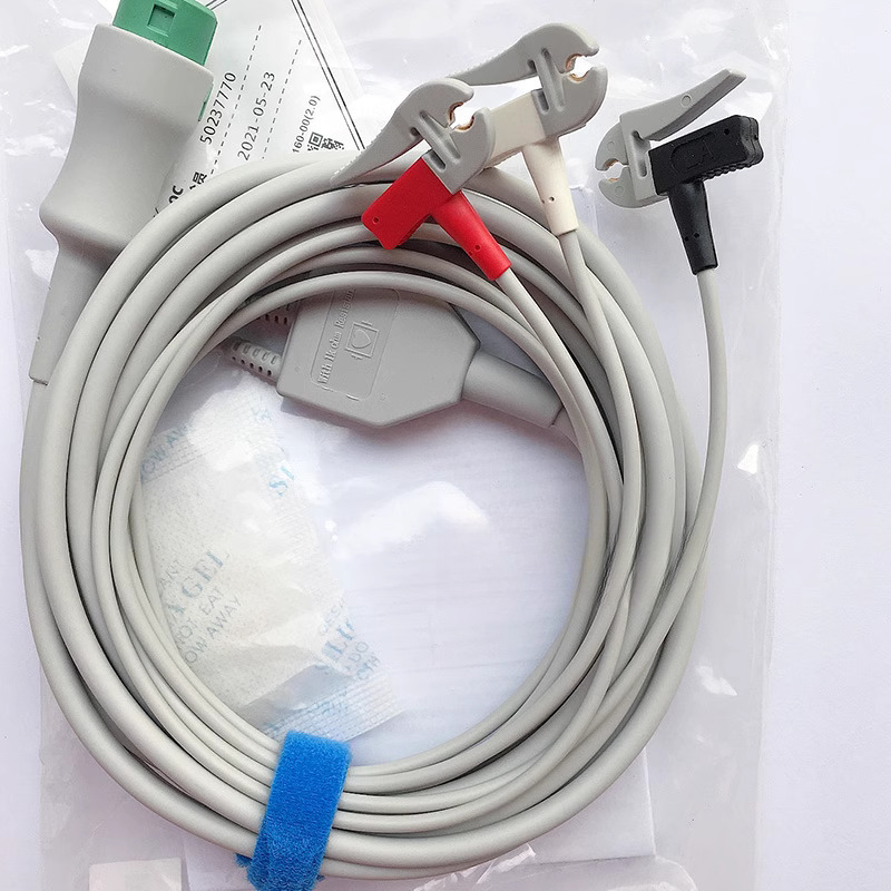 迈瑞原装12针3导一体式 夹式心电电缆 导联线 AHA EA6231A