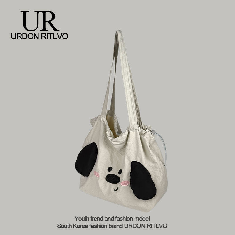 URDON RITLVO Cute Big Ear Dog Shoulder Bag Large Capacity Canvas Tote Bag for Students and Commuting - Thumbnail 4