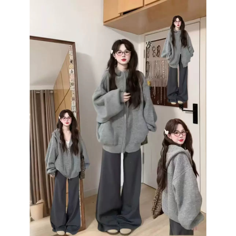 Hooded Sweater Cardigan Knitwear with a Lazy and High-End Feel, 2026 Autumn New Korean Style Knitwear Jacket for Women Hooded Sweater Cardigan Knitwear with a Lazy and High-End Feel, 2026 Autumn New Korean Style Knitwear Jacket for Women