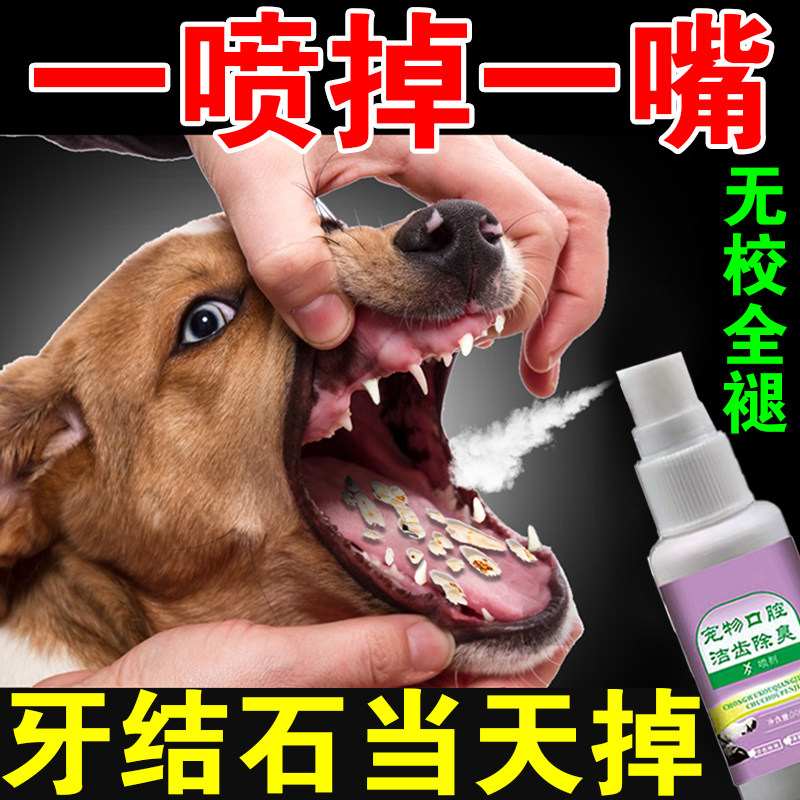 Dog removal of dental calculus remover removes mouth odorizing tooth spray to soften pet oral dissolution tooth stone quick-impact-Taobao