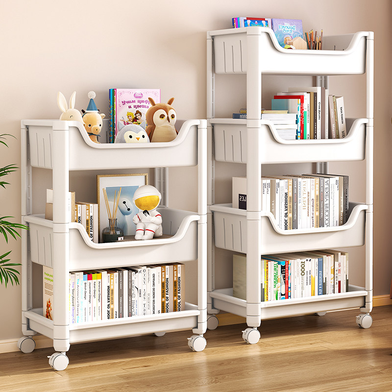giá sách de bàn học Kệ Sách Tầng Hộ Gia Đình Đơn Giản Nhiều Tầng Có Bánh Xe Đồ Chơi Trẻ Em Lưu Trữ Đọc Di Động Xe Đẩy Tủ Sách kích thước giá sách treo tường kệ sách chữ l