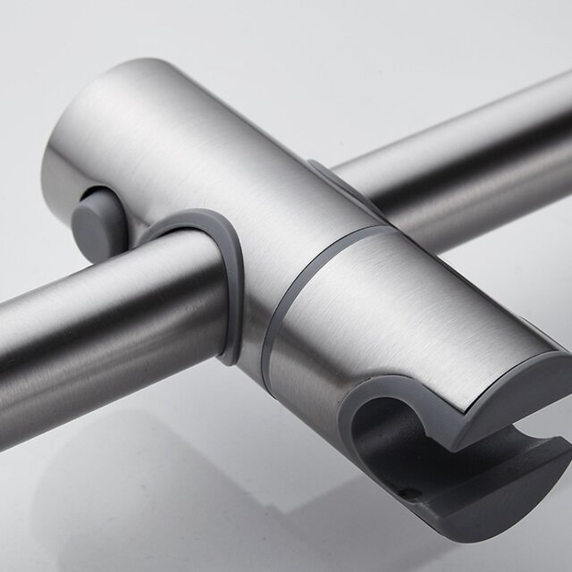 No-Drill Adjustable Shower Rod Shower Accessories Shower Head Bracket Bathroom Rain Shower Head Base Adjustable Fixed Rod