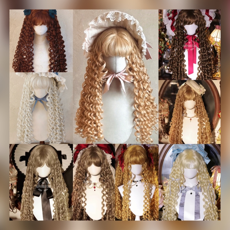 9-Color Super Voluminous Curls - Imported Silk Roman Curls Lolita Wig, Bubble Curls, Gorgeous Hair