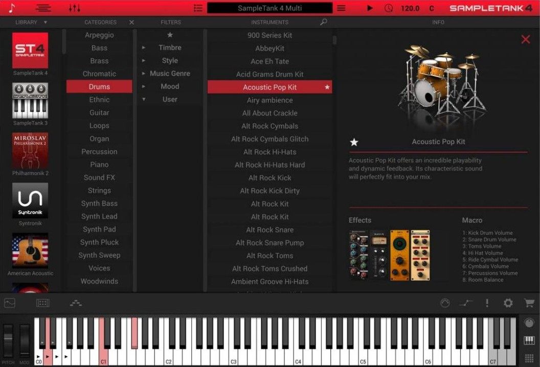 采样器IK Multimedia SampleTank 4 v4.1.0 for Win/Mac 坦克采样器+完整音色175G+安装教程