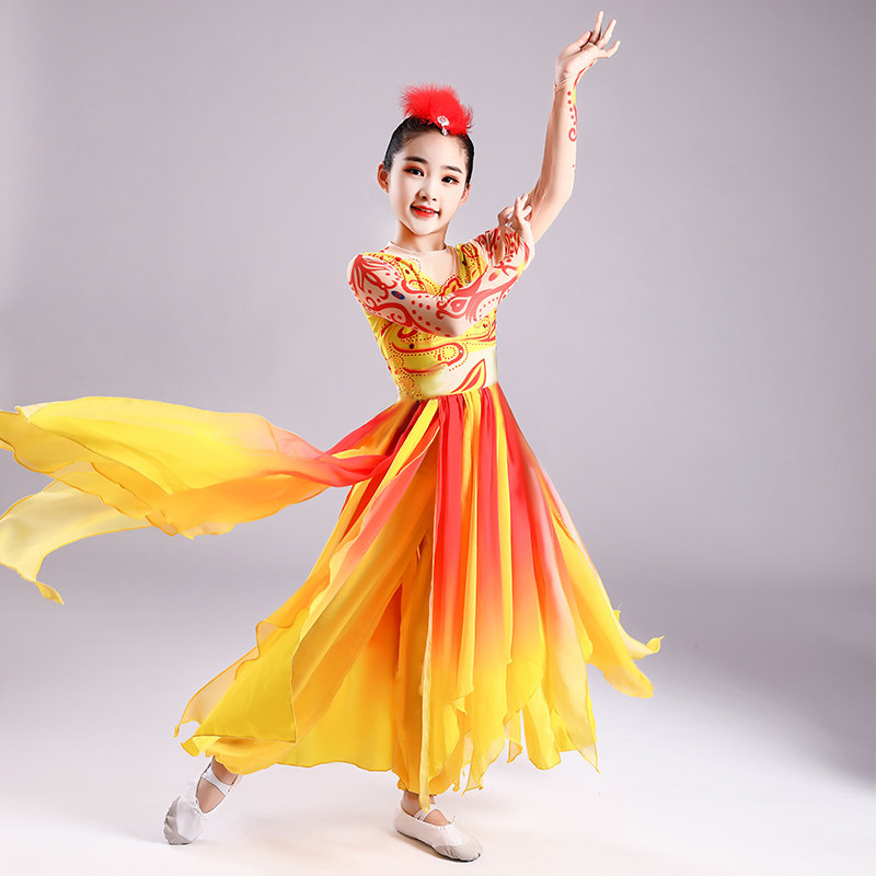 Children's folk dance blooming costumes girls dance costumes Chinese style children Xinjiang dance costumes Uighurs