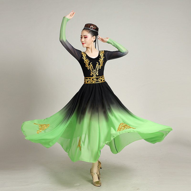 Xinjiang dance performance dress skirt female minority Uighur big swing skirt art test opening solo dance performance dress