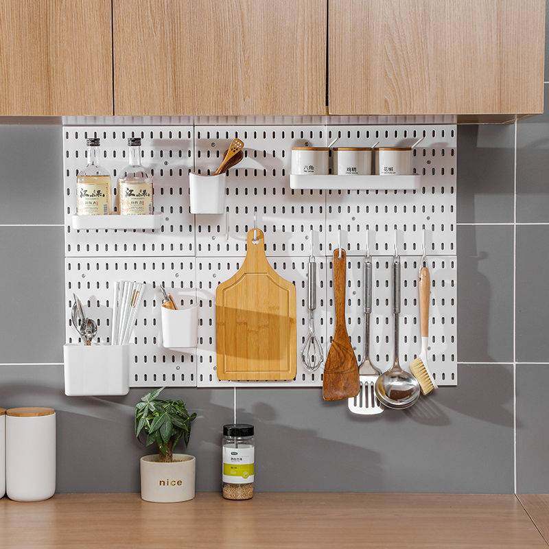 Home Free Punch Hole Plate Wall Dorm Room Kitchen Bathroom Wall Shelve Partition Wall Wall-mounted Shelf Separator