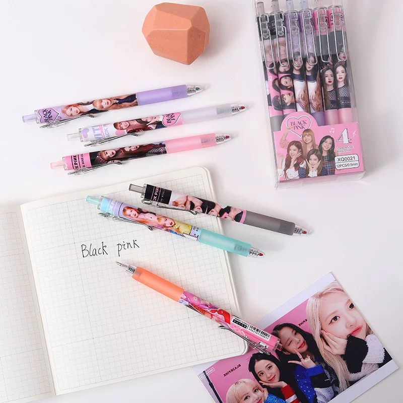 Fan ink press the penalty of the Korean women's group stars around the cartoon cute idol Black Pink fans to support good -looking brush -high value, creative exquisite neutral brush, Park Caica Yingjin Zhixiu Lisa