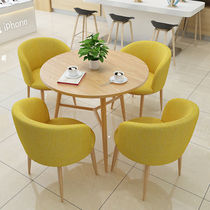 Tangji negotiation table and chair combination bedroom balcony reception meeting library reading room 80*80cm round table 4 chairs