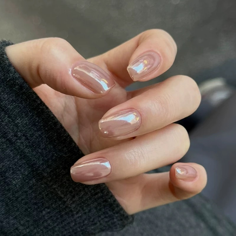 Purely Handmade Haili Acetate Manicure in Nude Color, Old Money Style Short Fake Nails, Finished Product, 2026 New High-End Wearable Nails Purely Handmade Haili Acetate Manicure in Nude Color, Old Money Style Short Fake Nails, Finished Product, 2026 New High-End Wearable Nails