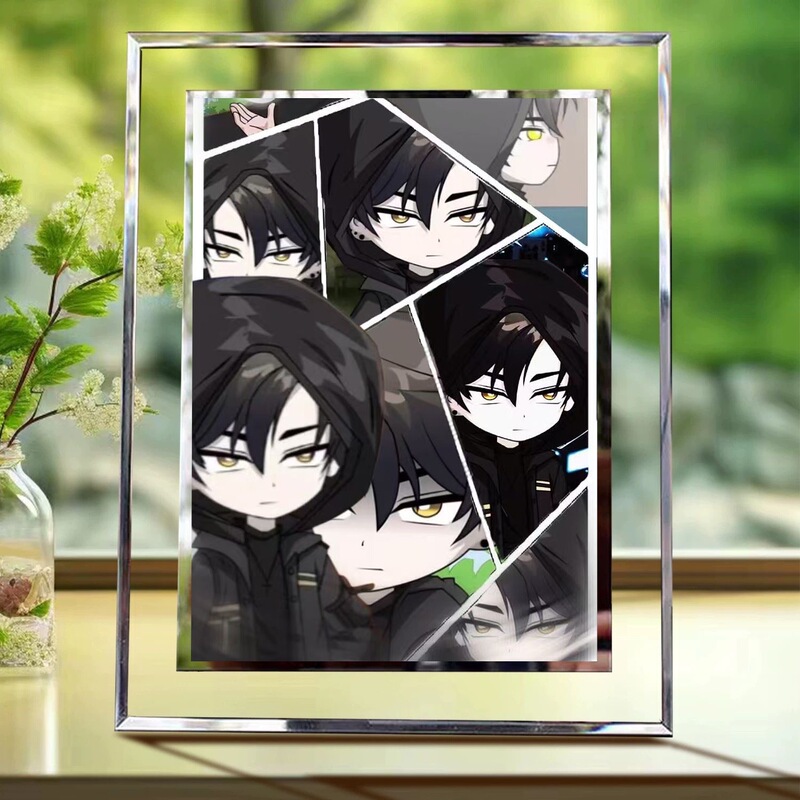 Blood Demon Luo Feng Genuine Crystal Glass Photo Frame, Simple and High-End Desktop Ornament for Bedroom, Gift for Friends as a Keepsake Blood Demon Luo Feng Genuine Crystal Glass Photo Frame, Simple and High-End Desktop Ornament for Bedroom, Gift for Friends as a Keepsake