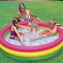 Three-ring pool childrens home inflatable swimming pool round bubble bottom paddling pool baby fishing and playing sand wave ball
