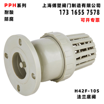 PPH bottom valve plastic flange water suction valve one-way valve PPR check valve acid and alkali resistant and anti-corrosion chemical H41F-10S