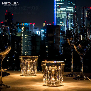 Luz nocturna inalámbrica portátil de cristal ambientec japonés, restaurante occidental, sake, bar, atmósfera, luz recargable para acampar al aire libre