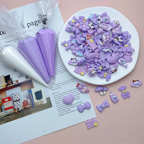 Кремовый креативный мультяшный аксессуар с аксессуарами, набор материалов ручной работы, барсетка, чехол для телефона, заколка для волос, пенал, DIY