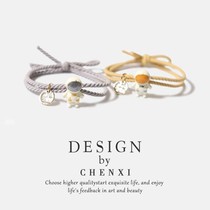 Couple small leather fascia with a pair of phase suction magnets bracelet net red and cute female head rope for boyfriend exclusive small crowdring