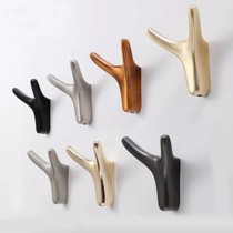 Modern minimalist black coat hook Nordic horn clothes bathroom cabinet door wardrobe wall hanging cloakroom golden hook