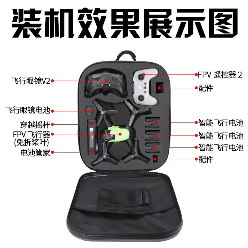 Suitable for DJI FPV set storage bag backpack without dismantling paddle accessories FPV glasses bag drone bag