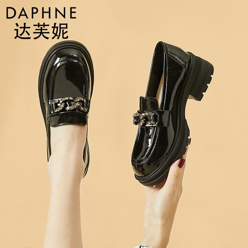 Женские лоферы Daphne; обувь на толстой подошве; новинка 2025 года; женская зимняя модная обувь; маленькие кожаные туфли в британском стиле