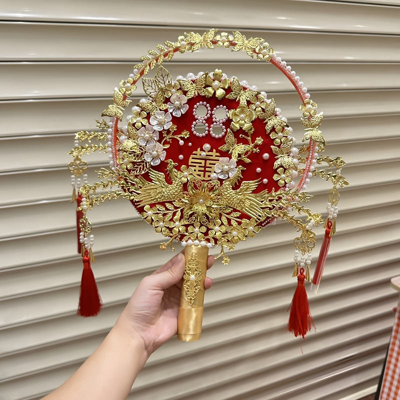 [Finished Product] Frying Pan Phone Holder Bridal Fan Wedding First-Person Perspective Recording Tool Best Friend Gift