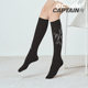 ຖົງຕີນແມ່ຍິງ Jizhou ຮູບແບບແຫ່ງຊາດ ສີດໍາແລະສີຂາວພາກຮຽນ spring ແລະ summer calf socks ການອອກແບບຖົງຕີນ pile socks ins ຖົງຕີນ trendy ຄວາມກົດດັນ slimming ຂາ