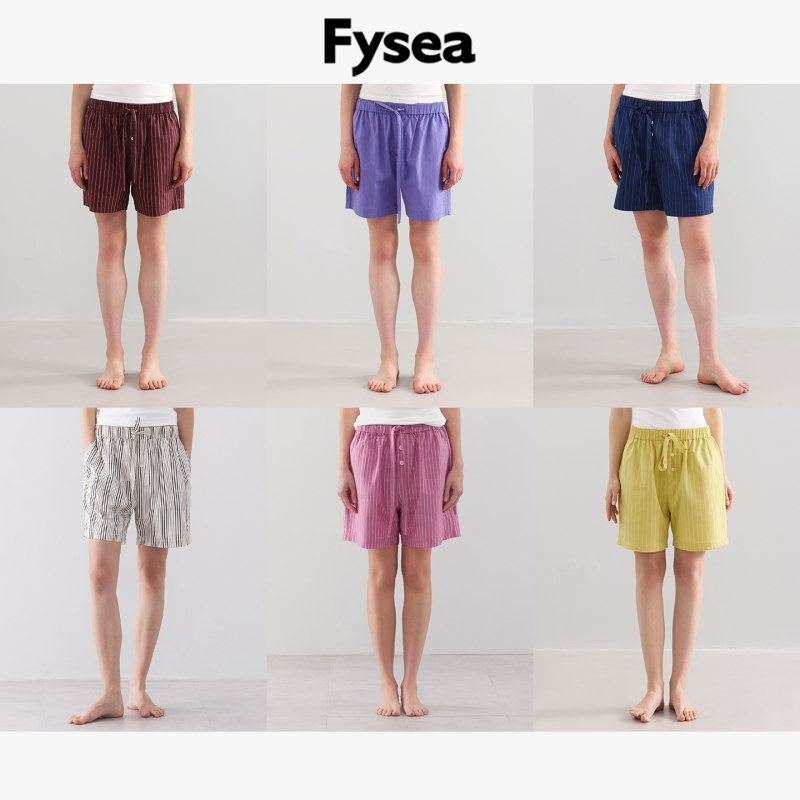 Fysea Classic Striped Cotton Pajama Pants Summer Thin Drawstring Shorts Sleepwear Couple Loungewear Can Be Worn Outside Fysea Classic Striped Cotton Pajama Pants Summer Thin Drawstring Shorts Sleepwear Couple Loungewear Can Be Worn Outside