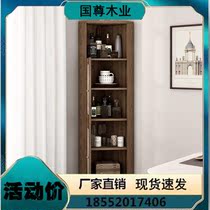 Solid Wood American Minimalist Corner Cabinet Restaurant Lockers With Glass Anti-Dust Triangle Cabinet Bookcase Small Corner Cabinet Bedroom Cabinet
