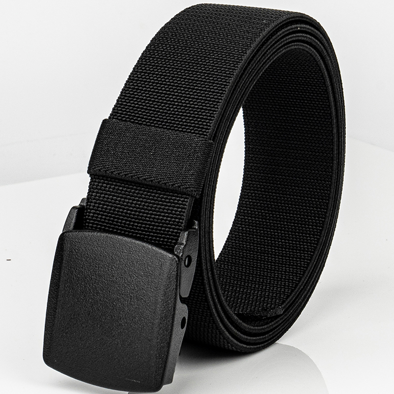 Metal-Free Ykk Buckle Belt Canvas Plastic Trouser Belt Workwear Security Check Elastic Stretch Nylon Belt