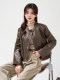 Jianwen 2025 Spring and Autumn New Vintage Pu Leather Jacket Brown Short Women's Melard Leather Jacket Zipper Cardigan