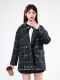 Jane Wen 2025 new winter retro plaid woolen blazer women's college style small woolen coat trendy