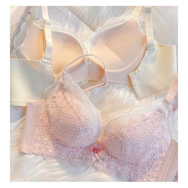 Authentic Latex Women's Underwear Set for Small Busts, Push-Up, Side Support, Anti-Sagging, Enhancing Bra Without Underwire