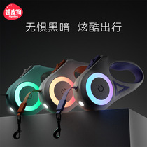 Dog light-up leash for small and medium-sized dogs with light automatic retractable dog leash dog leash Teddy outing pet supplies