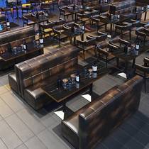 Retro music restaurant deck clear bar bar sofa barbecue tavern milk tea cafe hot pot restaurant table and chair combination