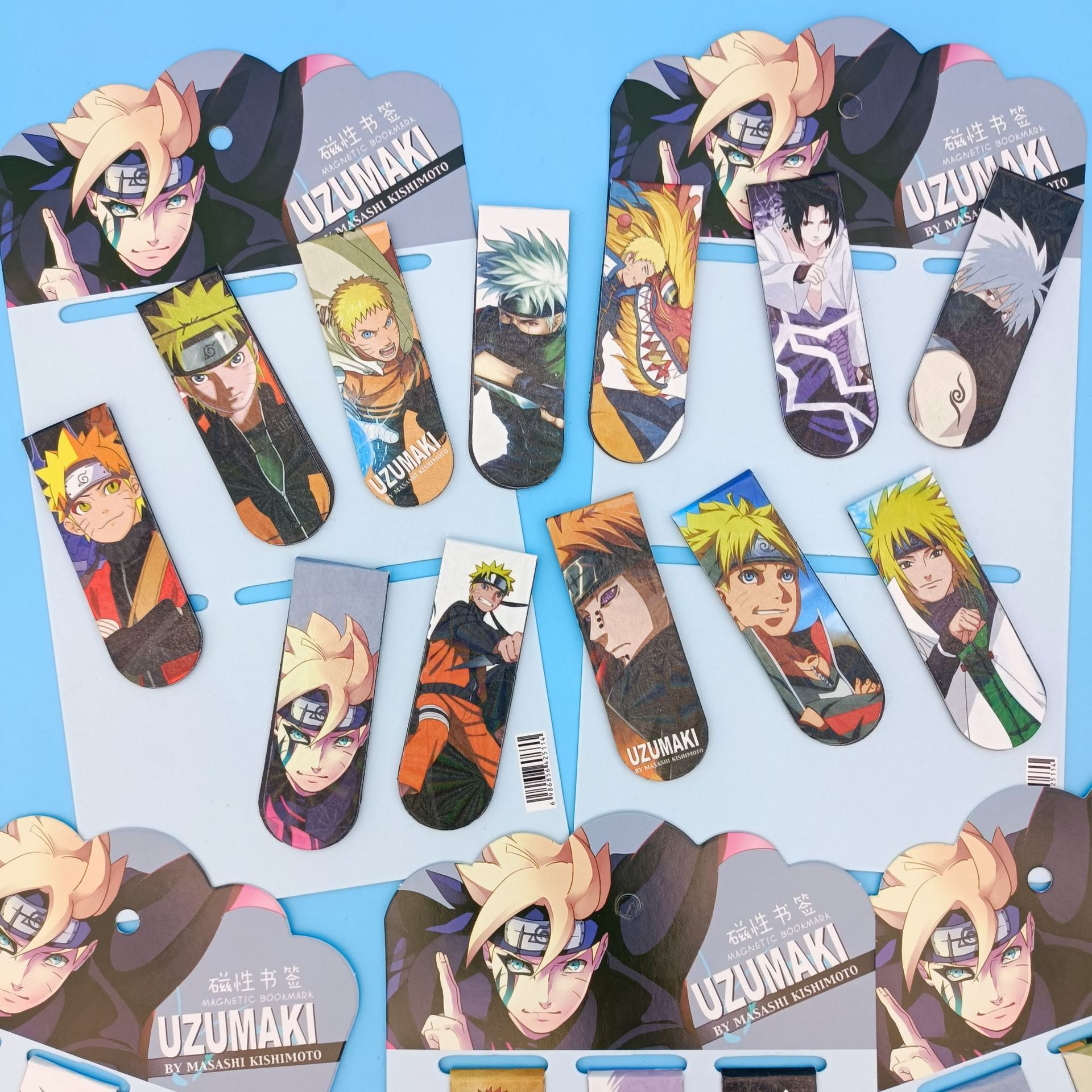 Naruto Magnetic Bookmark Boy Cartoon Anime Surrounding Naruto Sasuke Double-sided Exquisite Pattern Suction Magnet Bookmark Clip Creative Personality Primary School Students Use Page Turn Marks to Sign Children's Small Rewards